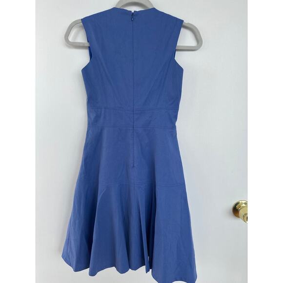 Rebecca Taylor Dress Seamed Drop Waist Fit and Flare Periwinkle Dress, Size 2 - Picture 2 of 8